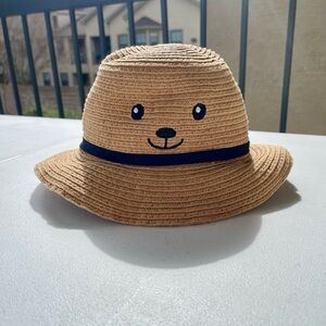 The Children’s Place Baby Straw Hat Bear Face 0-6M Summer Sun Hat